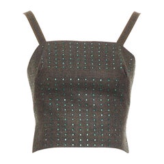 MIU MIU Vintage 1998 Runway laine polaire vert cristal bustier top IT38 XS