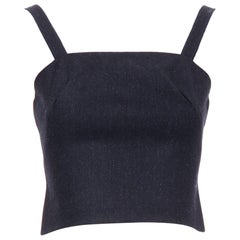 MIU MIU 1998 Vintage Runway laine polaire gris anthracite top bustier IT38 XS
