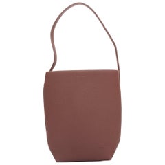 THE ROW N/S Park Small Cognac Brown PLD top handle minimal tote bag