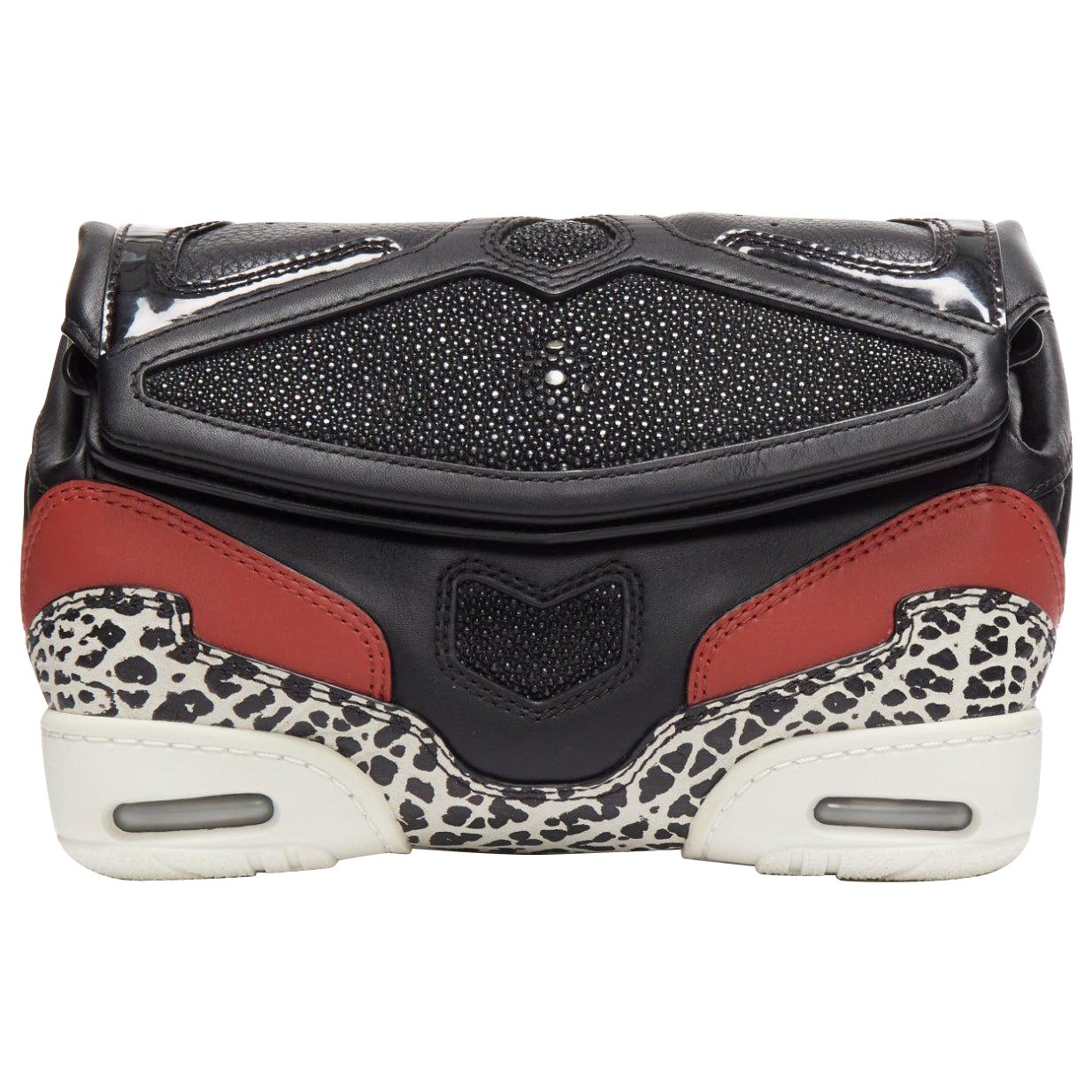 ALEXANDER WANG 2015 Runway Sneaker black leather panels clutch bag For Sale