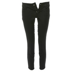 PRADA 2009 Vintage noir patchwork surpiqué pantalon cropped fuselé IT38 S