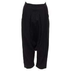 RICK Owens 2017 Glitter nero in lana baby alpaca con cavallo a goccia Pantaloni Pods IT38 M.