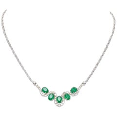 CHRISTIAN DIOR GROSSE Vintage green cluster crystal necklace