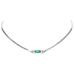 CHRISTIAN DIOR GROSSE Vintage green crystal single pendant necklace