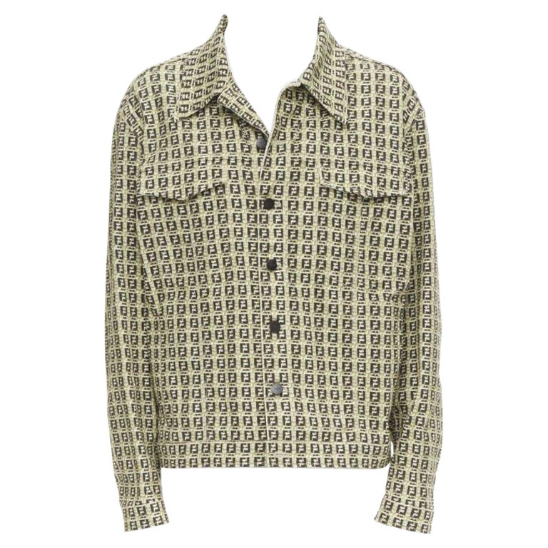 FENDI Forever Bamboo FF Zucca monogram brown cotton jacket IT52 XXL