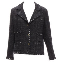 rare CHANEL 05A Fantasy Tweed CC button 4 pocket little black jacket FR44 2XL