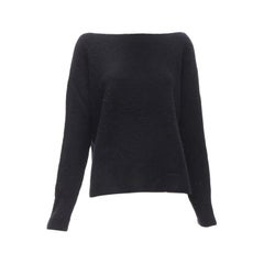 VINCE black merino wool blend boat wide boat neck high low sweater M