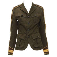 Dsquared2 2021 velours côtelé militaire en coton vert  veste utilitaire IT36 XS