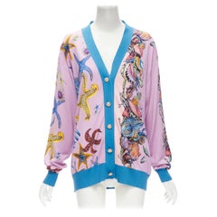 VERSACE 2021 Tresor De La Mer pink starfish knit cardigan top IT44 L