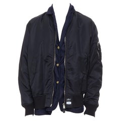 rare LORO PIANA Hiroshi Fujiwara Runway Reversible black blazer bomber jacket XL