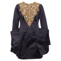 ALEXANDER MCQUEEN AW2010 Angels Demons vestido estructural de cuentas de oro negro IT40 S