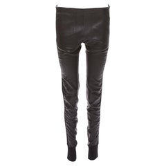 BALENCIAGA LEATHER 2011 pantalon moto à revers en agneau mélangé noir FR40 L
