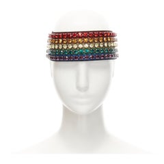 GUCCI Webby rhinestone crystal encrusted Rainbow Web headband