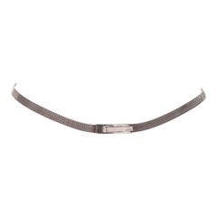 GUCCI Vintage Y2K silver tone interlocking GG logo buckle chainmail skinny belt