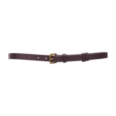 LOUS VUITTON gold tone hammered textured buckle brown leather belt 90cm 36"