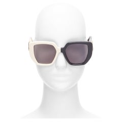 GUCCI GG0956S schwarze cremefarbene cruella zweifarbige quadratische Oversiezd-Sonnenbrille