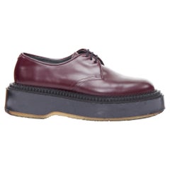 UNDERCOVER ADIEU 2018 Derby burgundy chunky platform creepers EU38