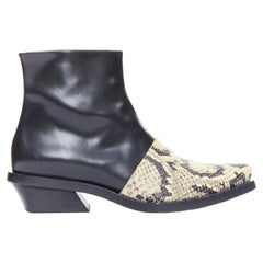PROENZA SCHOULER natural scaled leather black cuban ankle boot EU38