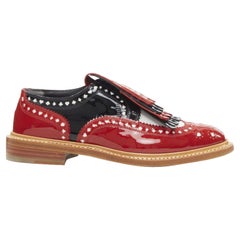 ROBERT CLERGERIE DISNEY Card Abiti tagliati con frange rosso nero brogue EU36