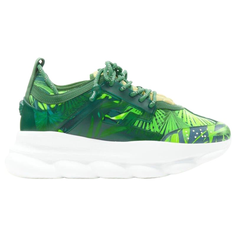 VERSACE Chain Reaction Jungle Print vert chunky sole sneaker EU38 US8