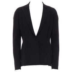 LANVIN 2016 Schwarzer Blazer aus Wollmischung mit rückseitigem Dart-Strick FR44 XS