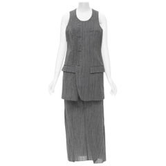 rare vintage JUNYA WATANABE 1992 grey crinkled deconstructed pullover vest