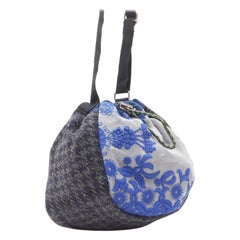 SACAI Borsa trasformabile in tessuto misto di lana con coulisse e secchiello