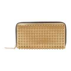CHRISTIAN LOUBOUTIN Panettone gold studded leather zip around long wallet