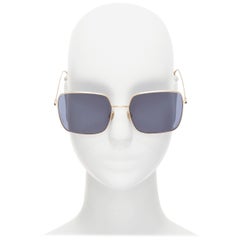 CHRISTIAN DIOR LKSA9 CD-Logo mit goldenem Rand blaue Sonnenbrille mit quadratischem Rahmen
