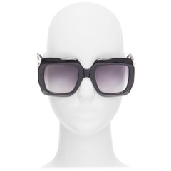GUCCI Alessandro Michele GG1022S black gold GG logo oversized sunglasses