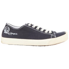 MAISON MARGIELA Tabi black fabric canvas logo low sneakers EU38.5