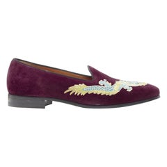 GUCCI Dragón Oriental bordado ante burdeos laofer UK7 US8 EU41