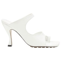 BOTTEGA VENETA Mule 90 optic white crunch lux leather square toe sandal EU36