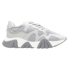 VERSACE Baskets chunky en cuir gris Squalo K48 EU45 US12