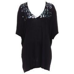 MARTIN MARGIELA MM6 AIDS silver holographic black tunic tshirt top