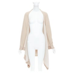 MAISON MARGIELA 2012 beige cream bicolor long sleeve blanket cape cardigan S