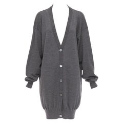 MAISON MARGIELA 2012 grau 100% Wolle übergroße lange Strickjacke M