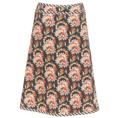 OSCAR DE LA RENTA 2019 falda acolchada con estampado floral multicolor 100% seda US0 XS