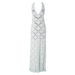 White crochet backless wedding dress or summer dress Chanel Resort 2023
