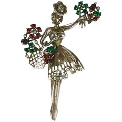 Trifari Sterling Alfred Philippe Riviera "Flower Seller" Brooch