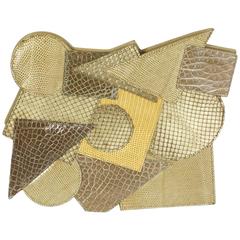 Carlos Falchi Pieced Snake and Calf Bag