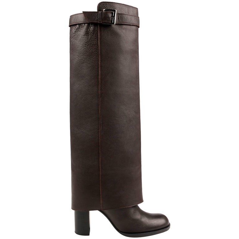 Pre-owned Louis Vuitton Brown Leather Knee Length Boots Size 39