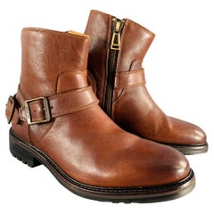 BELSTAFF Botas de piel marrón con cremallera lateral Trialmaster talla 8