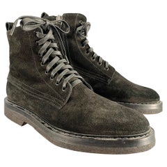 AQUATALIA Size 10.5 Black Suede Leather Side Zipper Boots