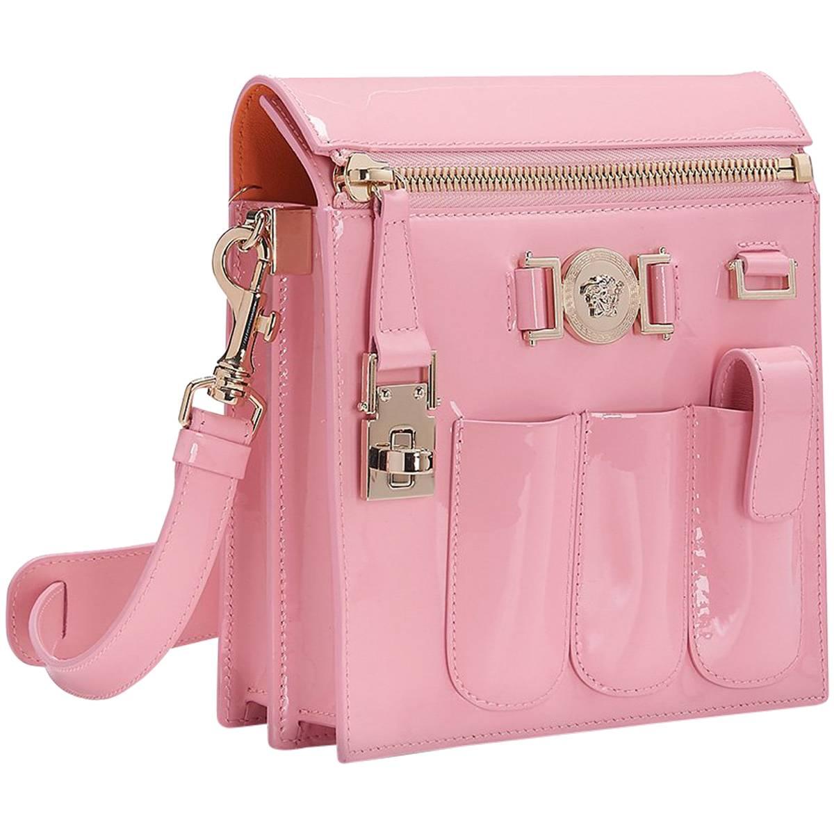 VERSACE PINK PATENT LEATHER CROSSBODY BAG New w/ Tags at 1stDibs