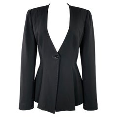 GIORGIO ARMANI Giacca Blazer in misto lana nera Taglia 6