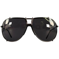 TOM FORD Luca Black Metal Acetate Aviator Sunglasses