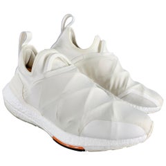 Y-3 Size 11 Ultraboost 22 White Nylon Slip On Sneakers