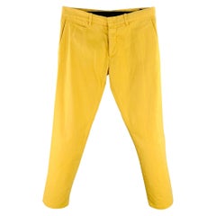 JIL SANDER Size 33 Mies Yellow Cotton Low Rise Button Fly Jeans
