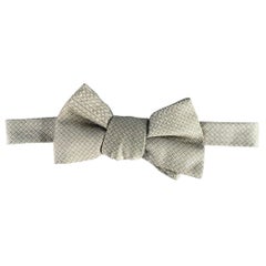 CHARVET Silver Squares Silk Bow Tie